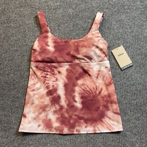 Nike Swim Womens Small Essential Scoop Neck Tankini Top Tie Dye Burgundy NEW